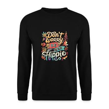 Hippy - Unisex Sweatshirt - black - Front - Alina (178cm) & Michal (187cm)