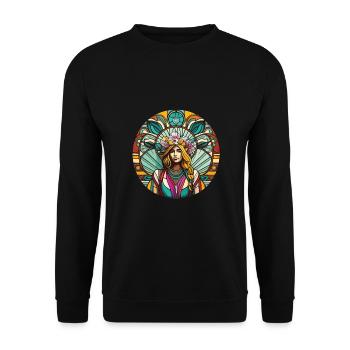 Hippy - Unisex Sweatshirt - black - Front - Alina (178cm) & Michal (187cm)