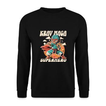 Krav Maga - Unisex Sweatshirt - black - Front - Alina (178cm) & Michal (187cm)