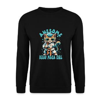 Krav Maga - Unisex Sweatshirt - black - Front - Alina (178cm) & Michal (187cm)