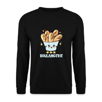 Französisches Essen - Unisex Pullover - Schwarz - Vorne - Alina (178cm) & Michal (187cm)