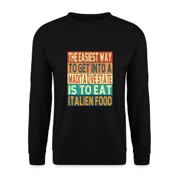 Italienisches Essen - Unisex Pullover - Schwarz - Vorne - Alina (178cm) & Michal (187cm)