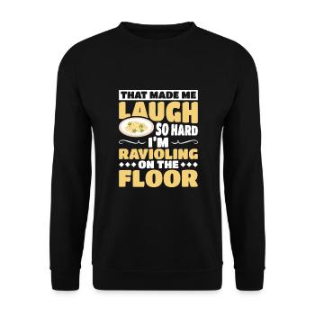 Italienisches Essen - Unisex Pullover - Schwarz - Vorne - Alina (178cm) & Michal (187cm)