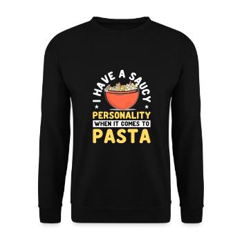 Italienisches Essen - Unisex Pullover - Schwarz - Vorne - Alina (178cm) & Michal (187cm)