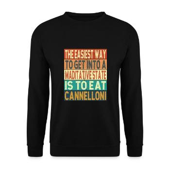 Italienisches Essen - Unisex Pullover - Schwarz - Vorne - Alina (178cm) & Michal (187cm)
