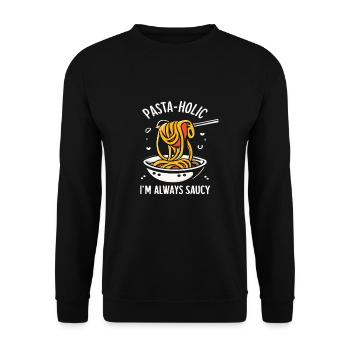 Italienisches Essen - Unisex Pullover - Schwarz - Vorne - Alina (178cm) & Michal (187cm)