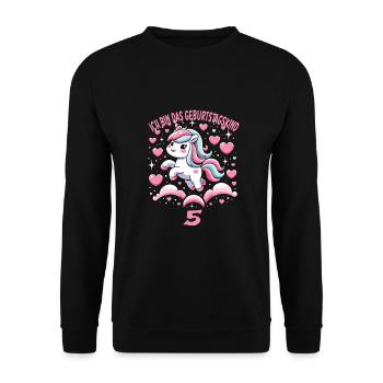 Kindergeburtstag - Unisex Pullover - Schwarz - Vorne - Alina (178cm) & Michal (187cm)