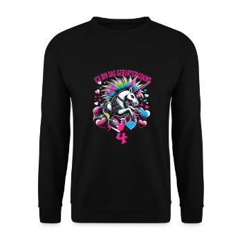 Kindergeburtstag - Unisex Pullover - Schwarz - Vorne - Alina (178cm) & Michal (187cm)