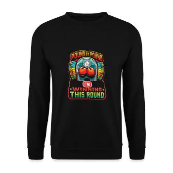 Abnehmen - Unisex Pullover - Schwarz - Vorne - Alina (178cm) & Michal (187cm)