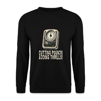 Abnehmen - Unisex Pullover - Schwarz - Vorne - Alina (178cm) & Michal (187cm)