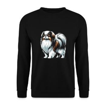 Japan Chin - Unisex Sweatshirt - black - Front - Alina (178cm) & Michal (187cm)