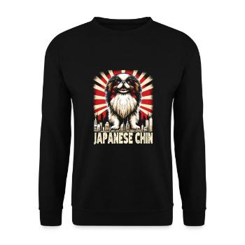 Japan Chin - Unisex Sweatshirt - black - Front - Alina (178cm) & Michal (187cm)