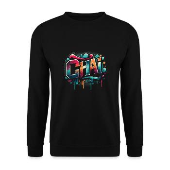 Chai - Unisex Sweatshirt - black - Front - Alina (178cm) & Michal (187cm)