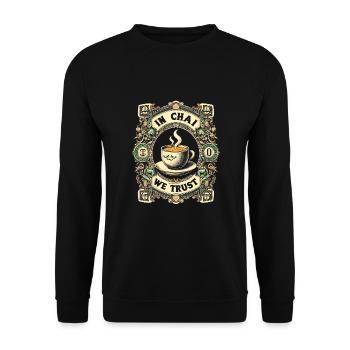 Chai - Unisex Sweatshirt - black - Front - Alina (178cm) & Michal (187cm)