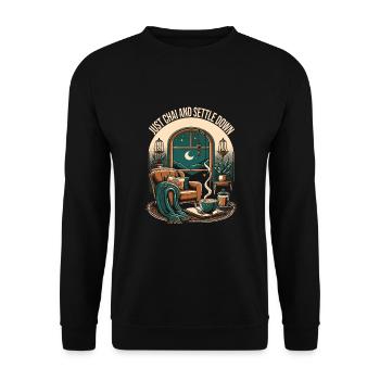 Chai - Unisex Sweatshirt - black - Front - Alina (178cm) & Michal (187cm)