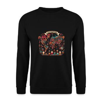 Chai - Unisex Sweatshirt - black - Front - Alina (178cm) & Michal (187cm)