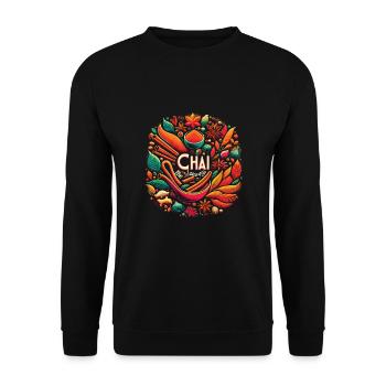 Chai - Unisex Sweatshirt - black - Front - Alina (178cm) & Michal (187cm)