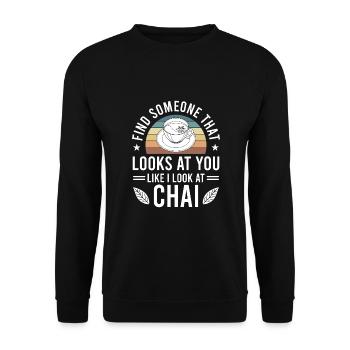 Chai - Unisex Sweatshirt - black - Front - Alina (178cm) & Michal (187cm)