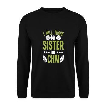 Chai - Unisex Sweatshirt - black - Front - Alina (178cm) & Michal (187cm)