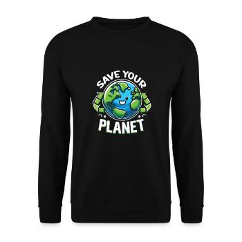 Umweltschutz - Unisex Pullover - Schwarz - Vorne - Alina (178cm) & Michal (187cm)
