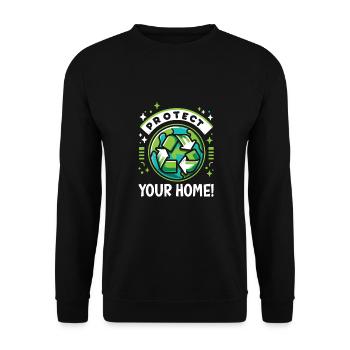 Umweltschutz - Unisex Pullover - Schwarz - Vorne - Alina (178cm) & Michal (187cm)