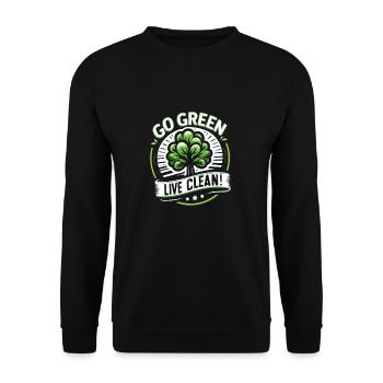 Umweltschutz - Unisex Pullover - Schwarz - Vorne - Alina (178cm) & Michal (187cm)
