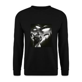 French Bulldog - Unisex Sweatshirt - black - Front - Alina (178cm) & Michal (187cm)