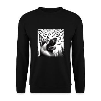 Schäferhund - Unisex Pullover - Schwarz - Vorne - Alina (178cm) & Michal (187cm)