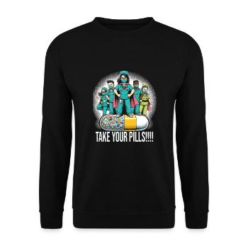 Geriatric nurse - Unisex Sweatshirt - black - Front - Alina (178cm) & Michal (187cm)