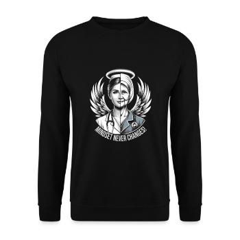 Geriatric nurse - Unisex Sweatshirt - black - Front - Alina (178cm) & Michal (187cm)
