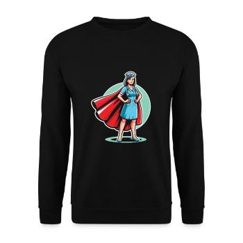 Geriatric nurse - Unisex Sweatshirt - black - Front - Alina (178cm) & Michal (187cm)