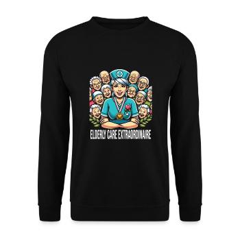 Geriatric nurse - Unisex Sweatshirt - black - Front - Alina (178cm) & Michal (187cm)
