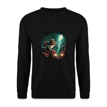 Frog - Unisex Sweatshirt - black - Front - Alina (178cm) & Michal (187cm)