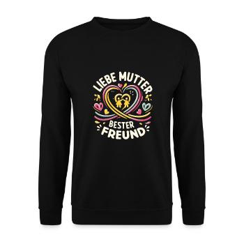 Muttertag - Unisex Pullover - Schwarz - Vorne - Alina (178cm) & Michal (187cm)