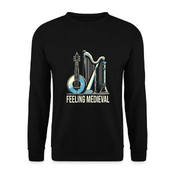 Mittelalter Markt - Unisex Pullover - Schwarz - Vorne - Alina (178cm) & Michal (187cm)