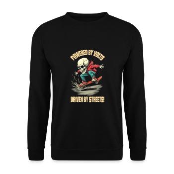 E Skateboard - Unisex Sweatshirt - black - Front - Alina (178cm) & Michal (187cm)