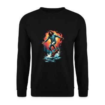 E Skateboard - Unisex Sweatshirt - black - Front - Alina (178cm) & Michal (187cm)