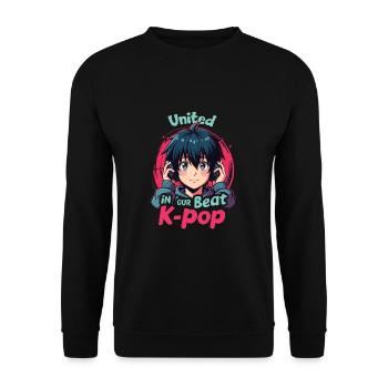 K-Pop - Unisex Pullover - Schwarz - Vorne - Alina (178cm) & Michal (187cm)