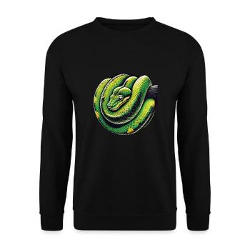 Snake - Unisex Sweatshirt - black - Front - Alina (178cm) & Michal (187cm)