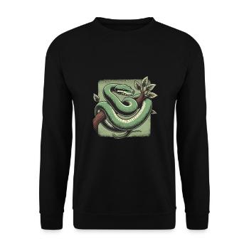 Snake - Unisex Sweatshirt - black - Front - Alina (178cm) & Michal (187cm)