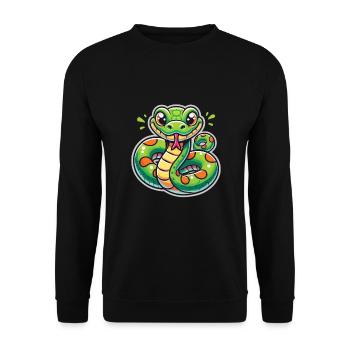 Snake - Unisex Sweatshirt - black - Front - Alina (178cm) & Michal (187cm)