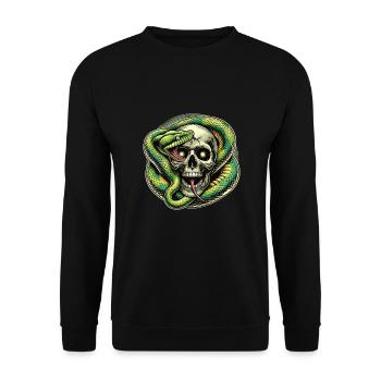 Snake - Unisex Sweatshirt - black - Front - Alina (178cm) & Michal (187cm)