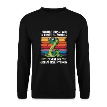 Snake - Unisex Sweatshirt - black - Front - Alina (178cm) & Michal (187cm)