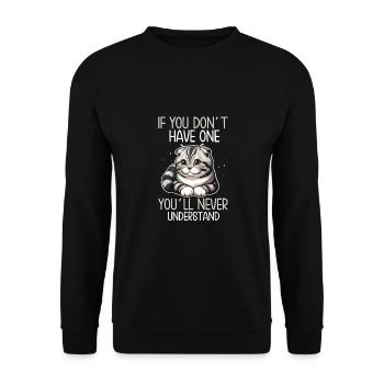 Katze - Unisex Pullover - Schwarz - Vorne - Alina (178cm) & Michal (187cm)