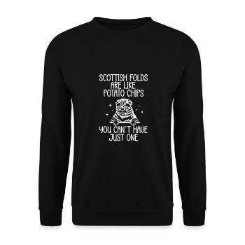 Katze - Unisex Pullover - Schwarz - Vorne - Alina (178cm) & Michal (187cm)