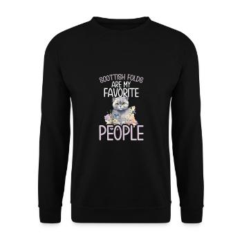 Katze - Unisex Pullover - Schwarz - Vorne - Alina (178cm) & Michal (187cm)