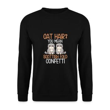 Katze - Unisex Pullover - Schwarz - Vorne - Alina (178cm) & Michal (187cm)