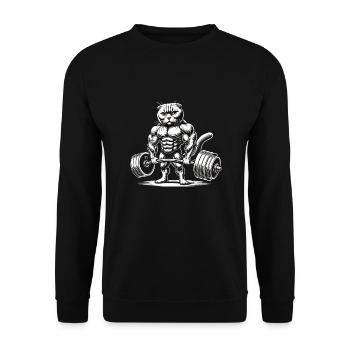 Katze - Unisex Pullover - Schwarz - Vorne - Alina (178cm) & Michal (187cm)
