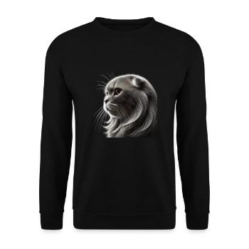 Katze - Unisex Pullover - Schwarz - Vorne - Alina (178cm) & Michal (187cm)