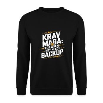 Krav Maga - Unisex Sweatshirt - black - Front - Alina (178cm) & Michal (187cm)